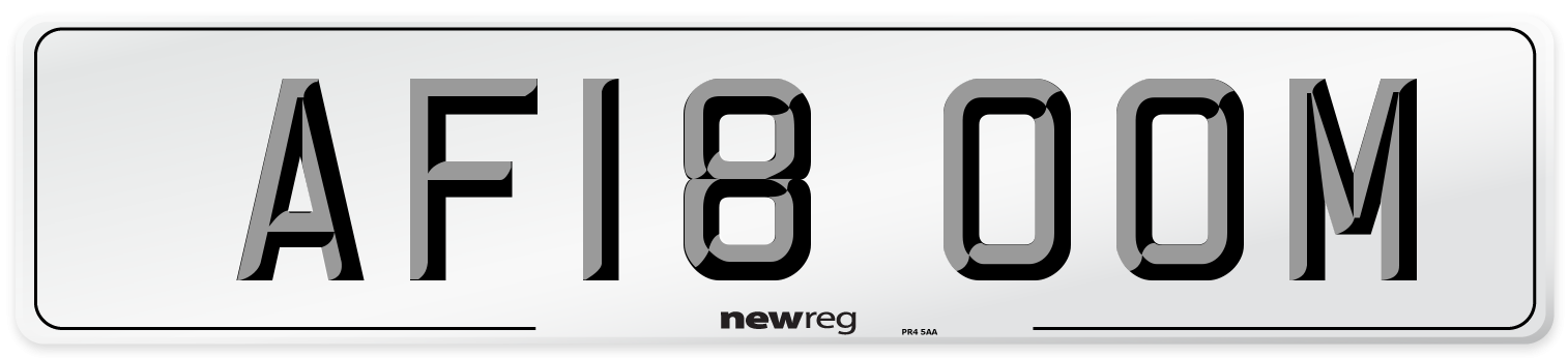 AF18 OOM Number Plate from New Reg